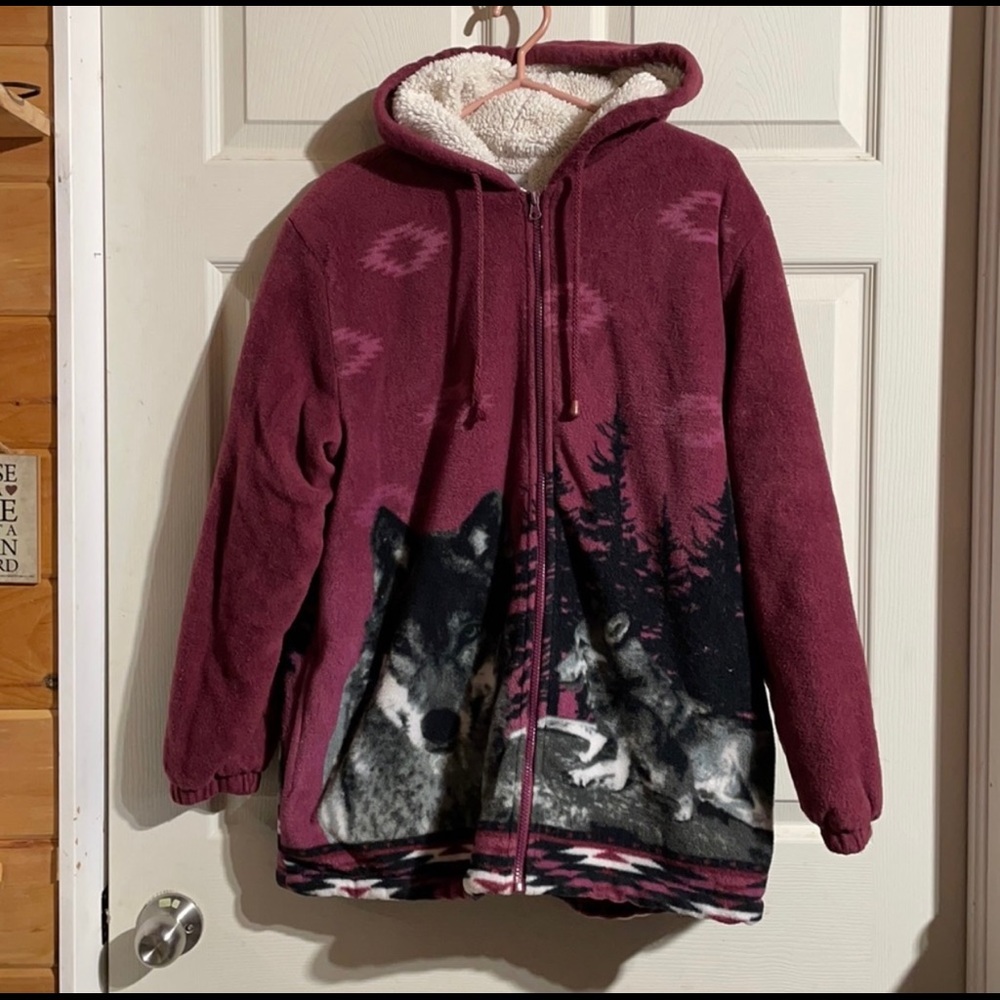 Plus size thick wolf hooded sweater